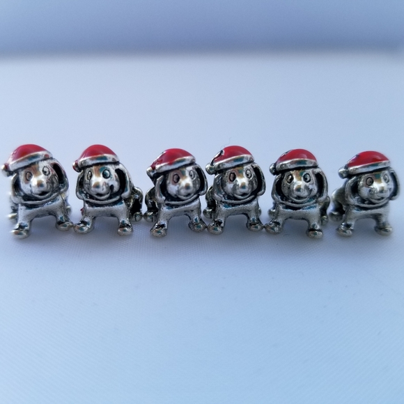 Santa Christmas Hat Dogs Puppies Beads Charm Lot - Picture 1 of 8